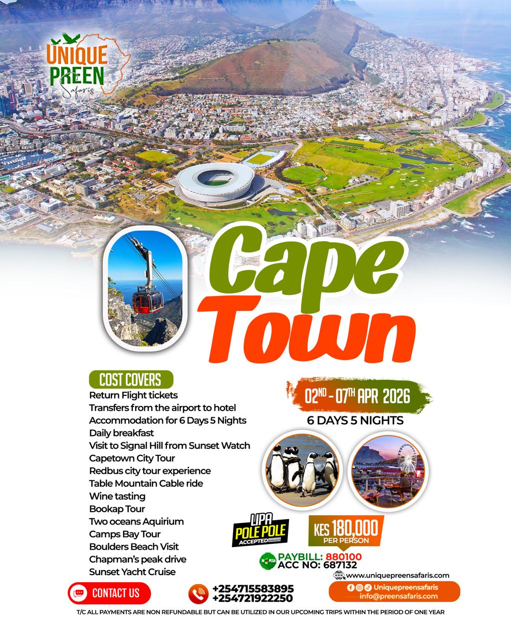 6 Days 5 Nights Capetown Tour